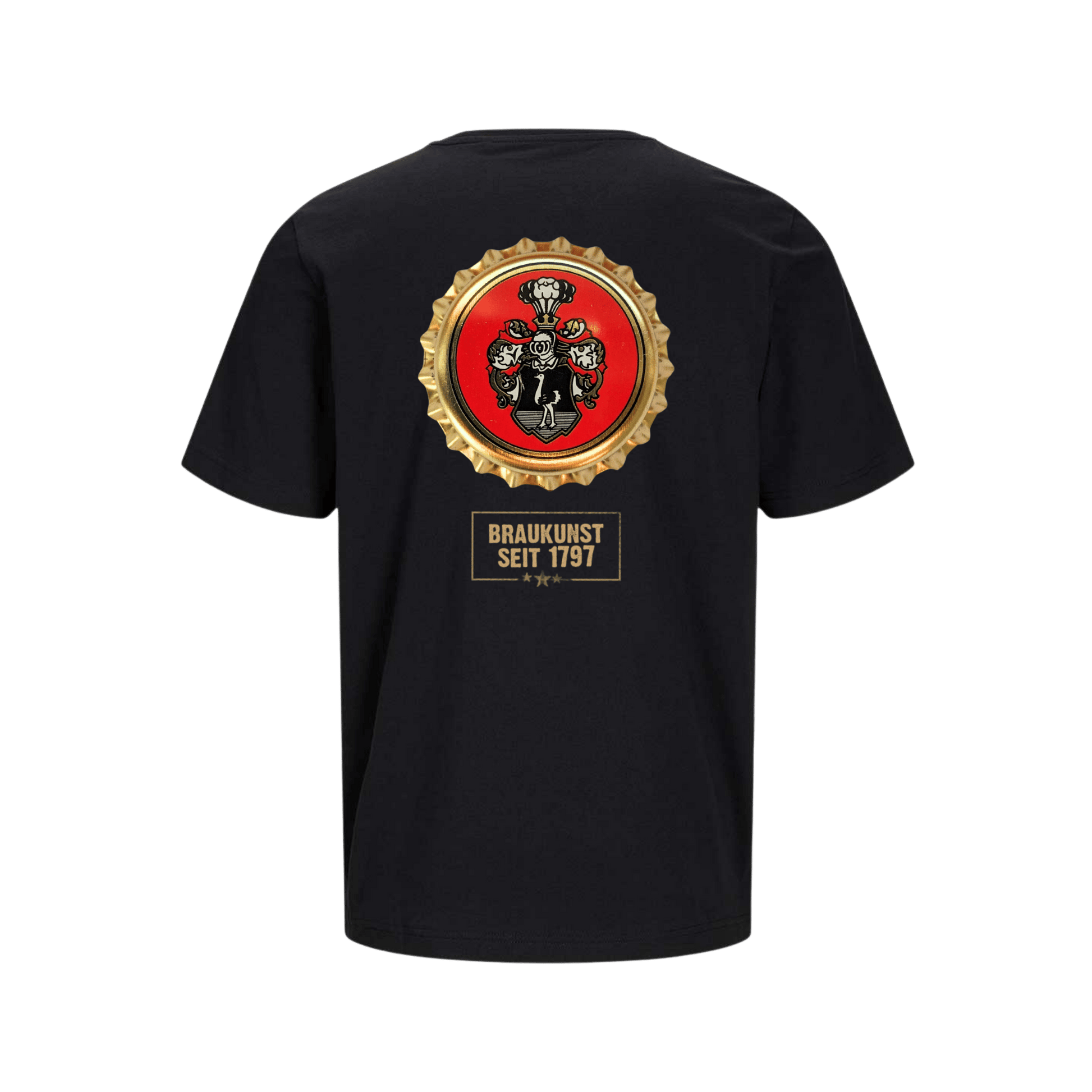 Wettelsheimer Bier – T-Shirt mit Kronkorken Schwarz