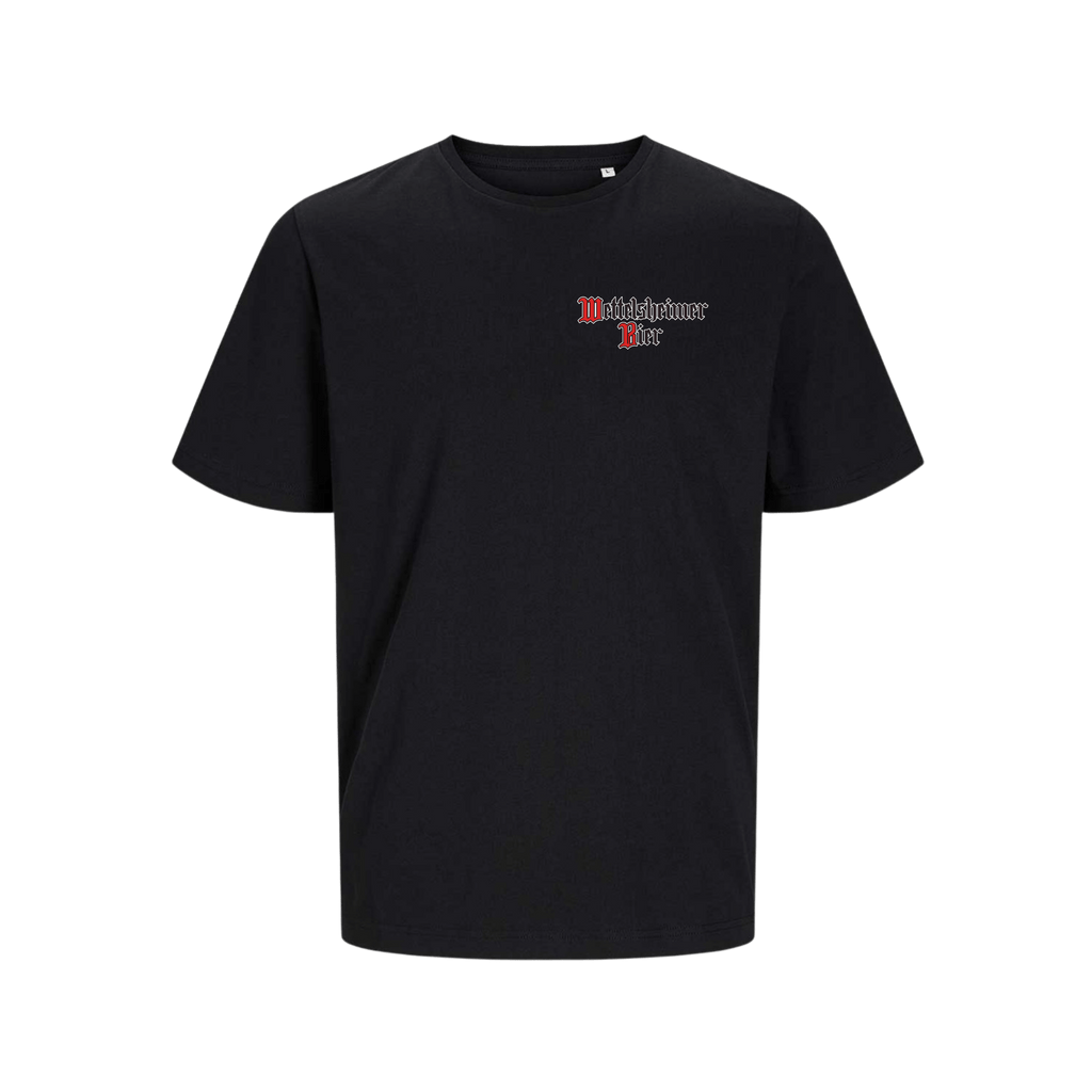 Wettelsheimer Bier – T-Shirt mit Kronkorken Schwarz