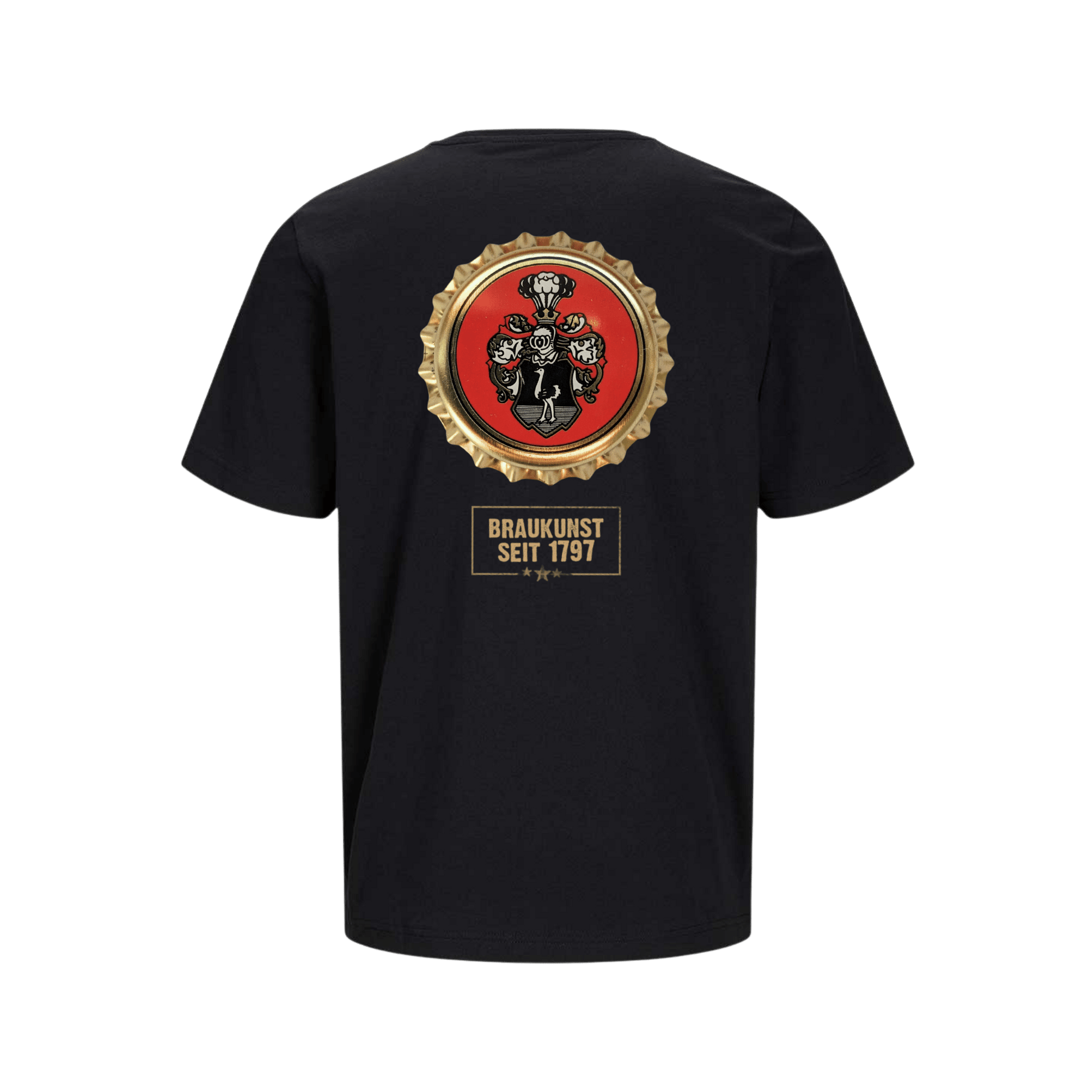 Wettelsheimer Bier – T-Shirt mit Kronkorken Schwarz