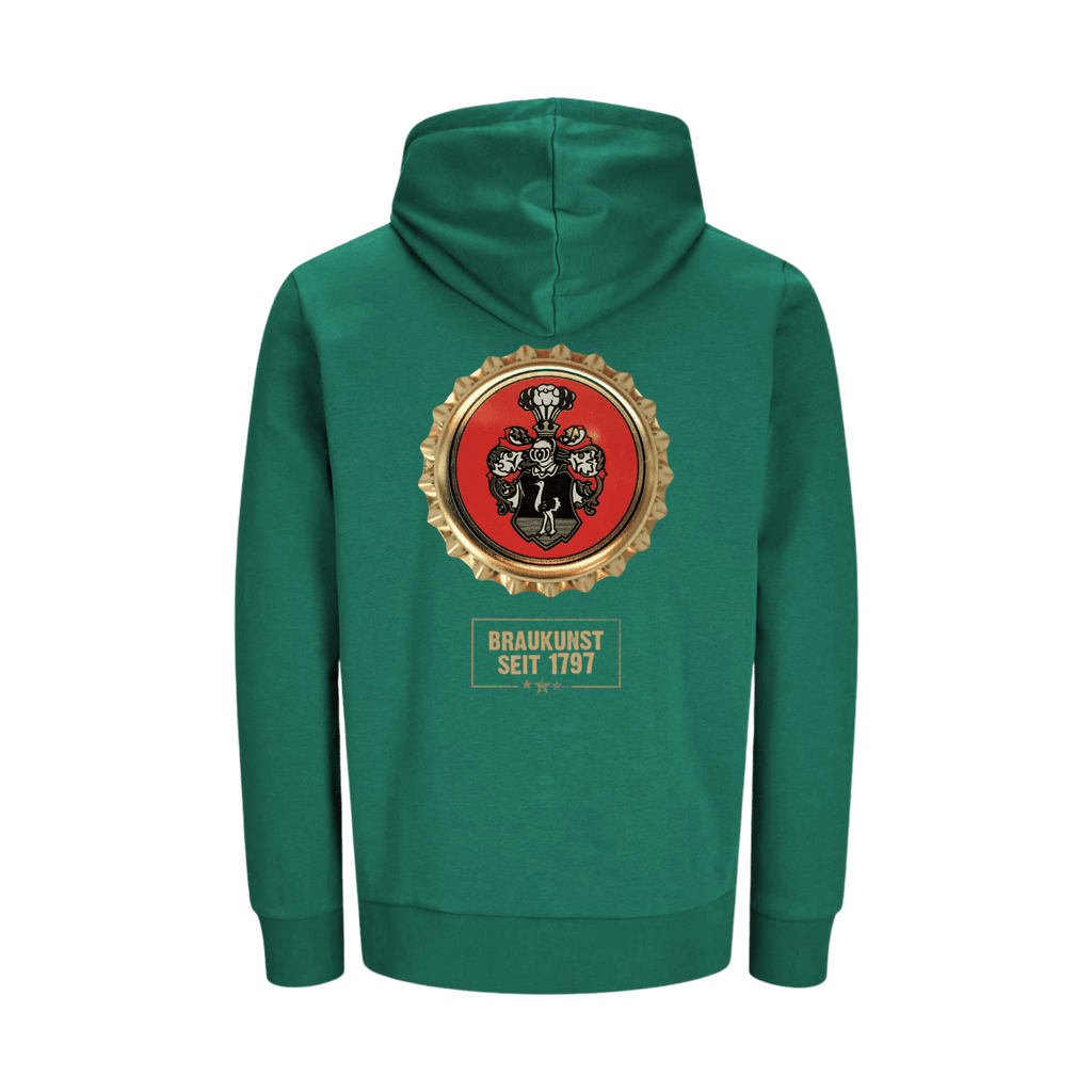 Wettelsheimer Bier – Hoodie mit Kronkorken Grün