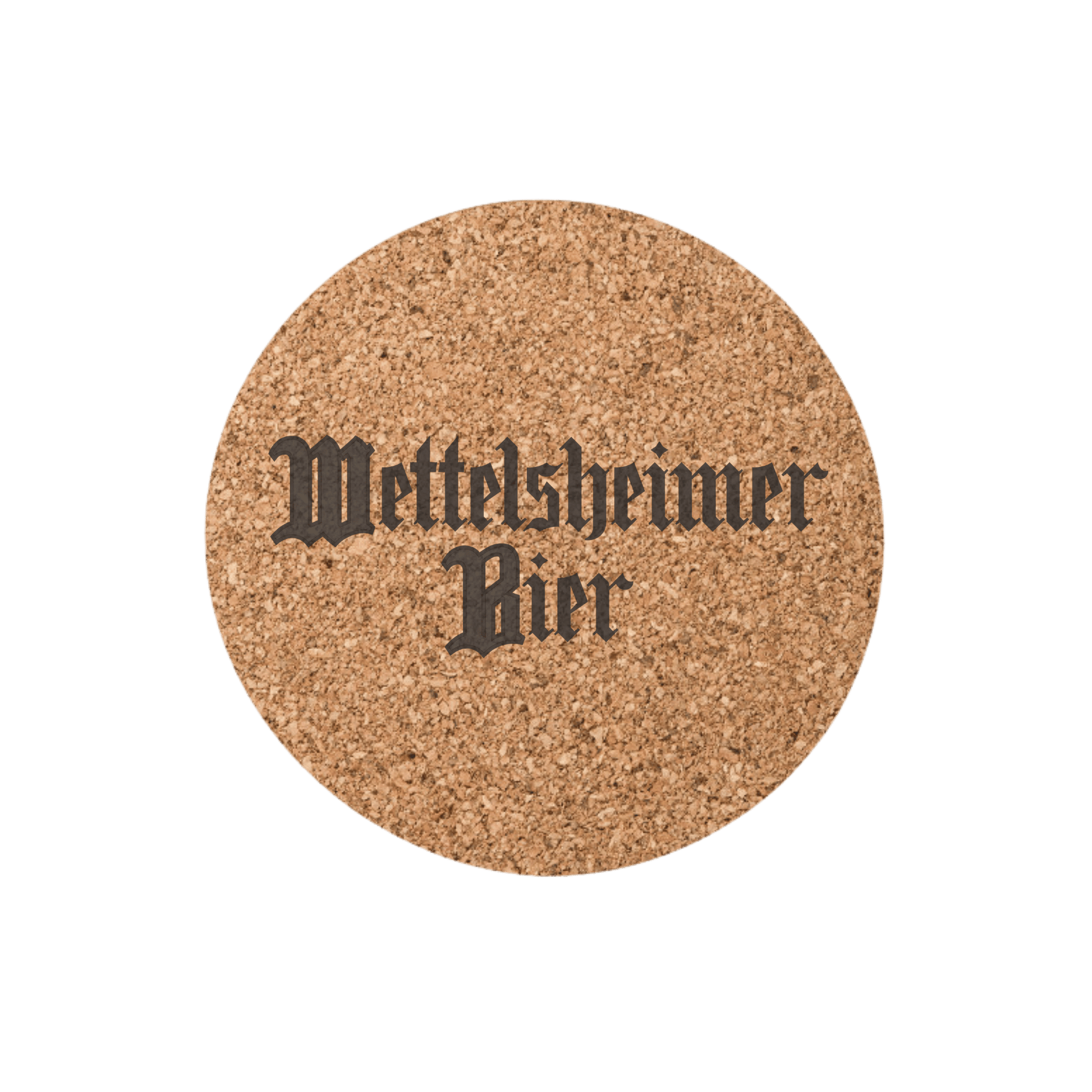 Wettelsheimer Bier – Untersetzer aus Kork mit Lasergravur (Schriftzug)