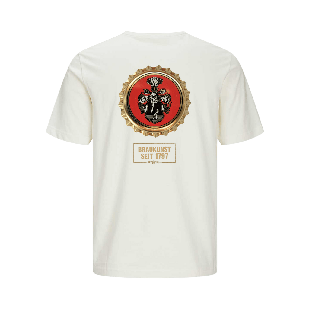 Wettelsheimer Bier – T-Shirt mit Kronkorken Beige