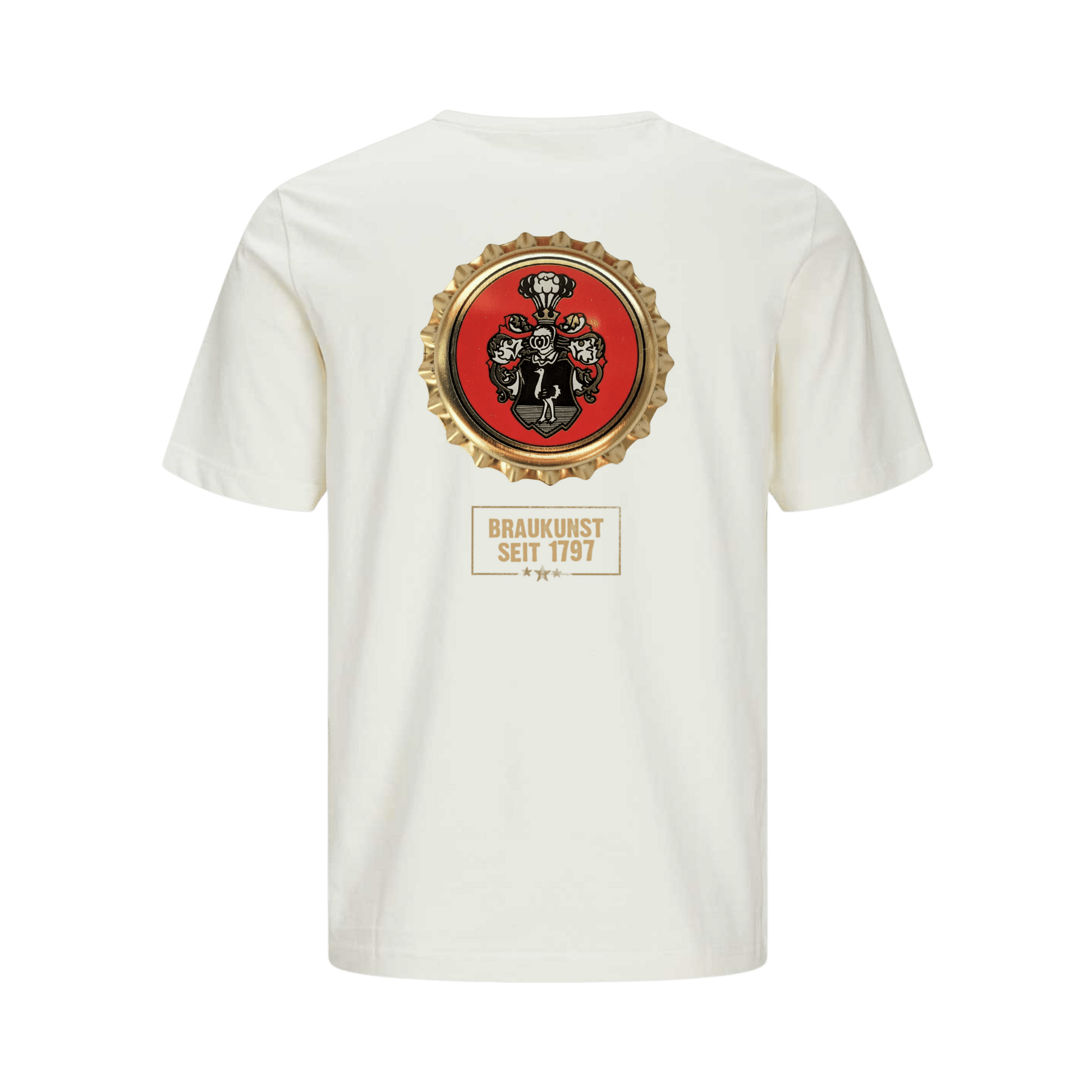 Wettelsheimer Bier – T-Shirt mit Kronkorken Beige